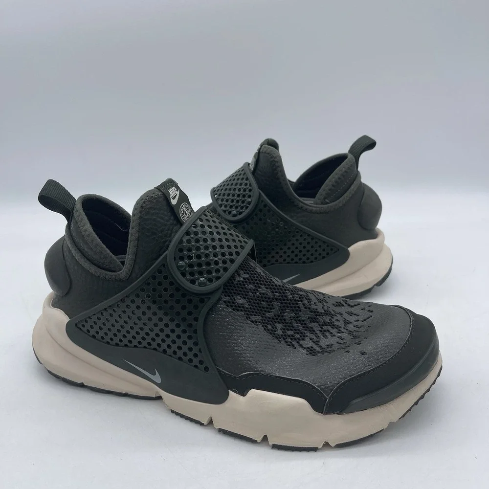Nike 910090-300 Men's Size 7 Stone Island Sock Dart Mid Shoes 'Sequoia' Sneakers